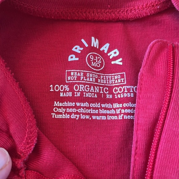 Primary Red Kids One Piece - Picture 2 of 3